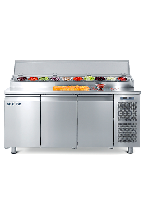 Prep-station con bacinelle porta ingredienti